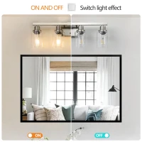 24" Modern 4-Light Bathroom Vanity Light Fixture with Clear Glass Shades, Easy Installation, Perfect for Mirror, Dressing Table, Brushed Nickel(m-6)