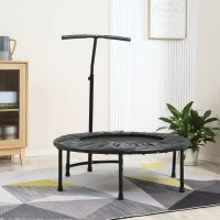 Soozier 39" Mini Exercise Trampoline w/ Adjustable T-Bar Indoor Fitness Rebounder Black(m-1)
