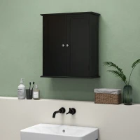 HOMCOM Bathroom Medicine Cabinet, Wall Cabinet with 2 Doors and Adjustable Shelf, Space Saver Over Toilet Cabinet(m-8)