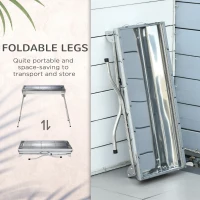 Outsunny Charcoal Barbecue Grill Stainless Steel Small Portable Folding BBQ Camping Grill for Shish Kabob(m-5)