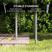 Outsunny 10' x 13' Double Roof Patio Gazebo, Outdoor Gazebo with Curtains, for Garden, Lawn, Backyard and Deck, Dark Grey(m-7)