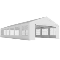 Outsunny 20 x 40 ft Heavy Duty Party Tent Outdoor Gazebo Wedding Tent Event Shelter Carport BBQ with Removable Sidewalls & Windows, Outside Waterproof Canopy for Parties, White(m-11)