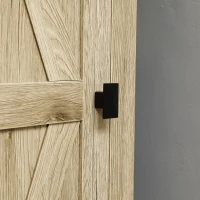 HOMCOM 48" Farmhouse Kitchen Pantry Storage Cabinet with Barn Door, Kitchen Pantry Cabinet with Adjustable Shelves, Natural(m-9)