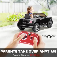 Aosom Bentley Mulsanne 12V Ride on Car, Battery Powered Car with Remote Control, Suspension, Startup Sound, LED Lights, MP3, Horn, Music, Forward and Backward, 2 Motors, Black(m-5)