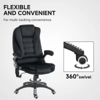 Vinsetto 6 Point Vibrating Massage Office Chair High Back Executive Chair with Reclining Back, Swivel Wheels, Black(m-9)