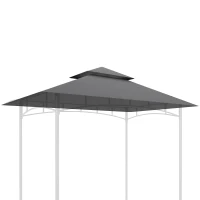 Outsunny BBQ Gazebo Canopy Replacement Roof, 5' x 8' Grill Gazebo Roof with UPF50+ Double Tiered Top Cover, Dark Grey(m-2)