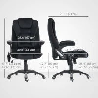 Vinsetto 6 Point Vibrating Massage Office Chair High Back Executive Chair with Reclining Back, Swivel Wheels, Black(m-3)
