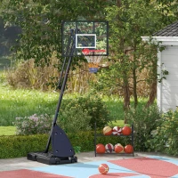 Soozier Outdoor Portable Basketball Hoop and Stand with Backboard Weighted Base Wheels, 115.4"-137.8" Height Adjustable(m-10)
