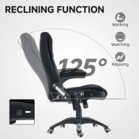 Vinsetto 6 Point Vibrating Massage Office Chair High Back Executive Chair with Reclining Back, Swivel Wheels, Black(m-7)