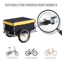 Aosom Bicycle Bike Cargo Trailer Garden Utility Cart Carrier Tool Yellow(m-6)
