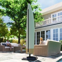 Outsunny 87-Inch Patio Umbrella Cover for for 10ft to 13ft Outdoor Offset Umbrella, Beige and Coffee(m-9)