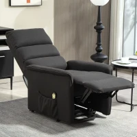 HOMCOM Lift Chair for Elderly, Power Chair Recliner with Remote Control, Side Pockets for Living Room, Black(m-10)