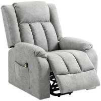 HOMCOM Lift Chair for Seniors, Microfibre Upholstered Electric Recliner Chair with Remote, Quick Assembly, Light Grey(m-2)
