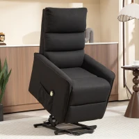 HOMCOM Lift Chair for Elderly, Power Chair Recliner with Remote Control, Side Pockets for Living Room, Black(m-8)