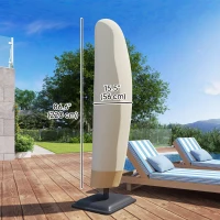 Outsunny 87-Inch Patio Umbrella Cover for for 10ft to 13ft Outdoor Offset Umbrella, Beige and Coffee(m-3)