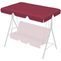 Outsunny 2/3 Seater Swing Canopy Replacement, Outdoor Swing Seat Top Cover, UV50+ Sun Shade (Canopy Only), Wine Red(m-11)