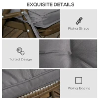 Outsunny Replacement Cushions for Rattan Furniture, 4 Piece Outdoor Seat Cushion Pad for Patio Set, Dark Grey(m-6)