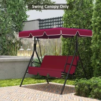 Outsunny 2/3 Seater Swing Canopy Replacement, Outdoor Swing Seat Top Cover, UV50+ Sun Shade (Canopy Only), Wine Red(m-8)