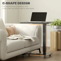 HOMCOM Pneumatic Standing Desk Adjustable Height, Mobile Stand Up Desk with Wheels, 43 Inch Portable Rolling Table, Black(m-5)