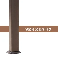 Outsunny 10' x 10' Aluminium Outdoor Pergola Gazebo Backyard Canopy Cover Square Sunshade Garden Grape Trellis Coffee(m-7)