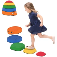 Qaba Ladybug Balance Stepping Stones for Promoting Balance Coordination and Strength, Outdoor & Indoor Obstacle Course(m-11)