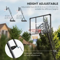 Soozier Outdoor Portable Basketball Hoop and Stand with Backboard Weighted Base Wheels, 115.4"-137.8" Height Adjustable(m-4)