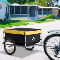Aosom Bicycle Bike Cargo Trailer Garden Utility Cart Carrier Tool Yellow