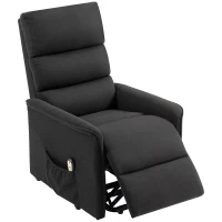 HOMCOM Lift Chair for Elderly, Power Chair Recliner with Remote Control, Side Pockets for Living Room, Black(m-11)