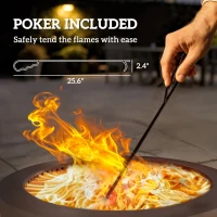 Outsunny 2-in-1 Smokeless Fire Pit BBQ Grill Portable Camping Bonfire Stove with Poker, Steel, Bronze(m-8)