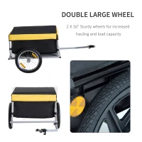 Aosom Bicycle Bike Cargo Trailer Garden Utility Cart Carrier Tool Yellow(m-4)