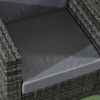 Outsunny Outdoor Rattan Sofa, Patio Wicker Armchair with Cushions for Garden, Balcony, Porch, Grey(m-9)