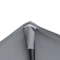 Outsunny 6.6 x 6ft Half Patio Umbrella Outdoor Parasol with Double-Sided Canopy, Crank Handle, Base for Garden, Balcony, Grey(m-9)