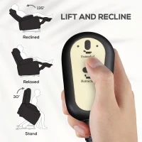 HOMCOM Lift Chair for Elderly, Power Chair Recliner with Remote Control, Side Pockets for Living Room, Black(m-4)