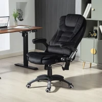Vinsetto 6 Point Vibrating Massage Office Chair High Back Executive Chair with Reclining Back, Swivel Wheels, Black(m-8)