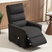 HOMCOM Lift Chair for Elderly, Power Chair Recliner with Remote Control, Side Pockets for Living Room, Black(m-9)