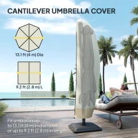 Outsunny 87-Inch Patio Umbrella Cover for for 10ft to 13ft Outdoor Offset Umbrella, Beige and Coffee(m-4)