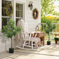 HOMCOM Potted Fake Plants Set of 2, Lifelike Laurel Artificial Trees with 345 PEVA Leaves for Indoor Outdoor Decor, Green(m-9)