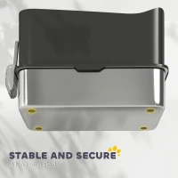 PawHut Extra Large Stainless Steel Litter Box, Enclosed Cat Litter Box with Scoop, Top Entrance, Non-slip Pads, Black(m-5)