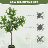 HOMCOM Potted Fake Plants Set of 2, Lifelike Laurel Artificial Trees with 345 PEVA Leaves for Indoor Outdoor Decor, Green(m-6)