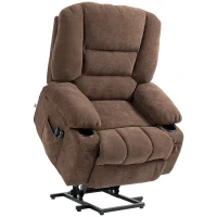 HOMCOM Power Lift Chair, Electric Recliner Chair with Vibration Massage, Heat, Side Pockets, Quick Assembly, Brown(m-11)