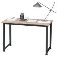 HOMCOM 47.25" Computer Desk PC Writing Table Home Office Study Workstation, Oak Beige Black(m-2)
