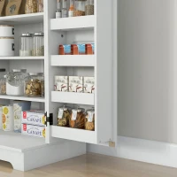 HOMCOM Farmhouse Kitchen Pantry Storage Cabinet, Kitchen Pantry Cabinet with Doors and Adjustable Shelves, Cream White(m-9)