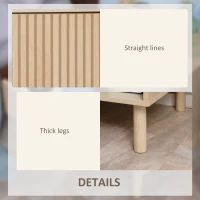 HOMCOM Modern Bedside Table with Drawer and Open Shelf, Sofa Side Table for Bedroom Living Room, Natural(m-6)