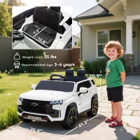 Aosom Electric Ride on Car 12V Kids Ride-on Toy, White(m-3)