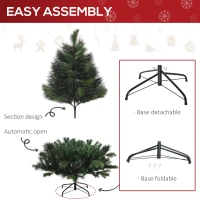 HOMCOM 6FT Artificial Pop-Up Christmas Tree Xmas Tree Holiday Home Decoration with Automatic Open, Green(m-6)