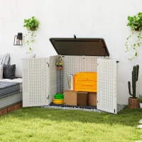 Outsunny 185 Gallon Outdoor Storage Cabinet with Openable Top and Lockable Doors for Lawnmower, Trash Can, Patio Accessories(m-8)