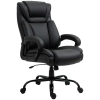 Vinsetto PU Leather Executive Office Chair with High Back, Adjustable Height and Swivel Wheels, 400LBS Capacity, Black(m-11)