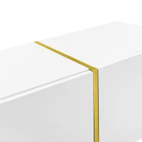 High-Gloss TV Stand with 4 Doors and Modern Minimalist Design, Soft-Close Hinges, Modern Design, Easy to Install, 67" L x 13.5" W x 18" H, White(m-10)