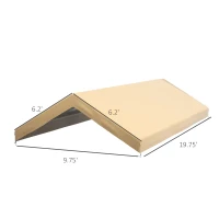 Outsunny 20' x 10' Carport Replacement Canopy for Model 84C-207WT or 84C-386V00WT with Ball Bungee Cords, Beige (Only Cover)(m-3)