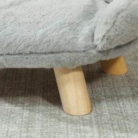 PawHut Elevated Dog Sofa Bed, Cat Couch with Washable Cover, Wooden Legs, for Miniature Dogs, Grey(m-10)